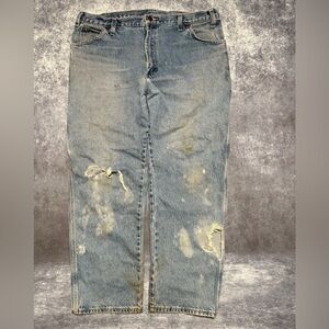 Vintage Deliciously Distressed Dickies Carpenter Jeans Light Wash 38x30